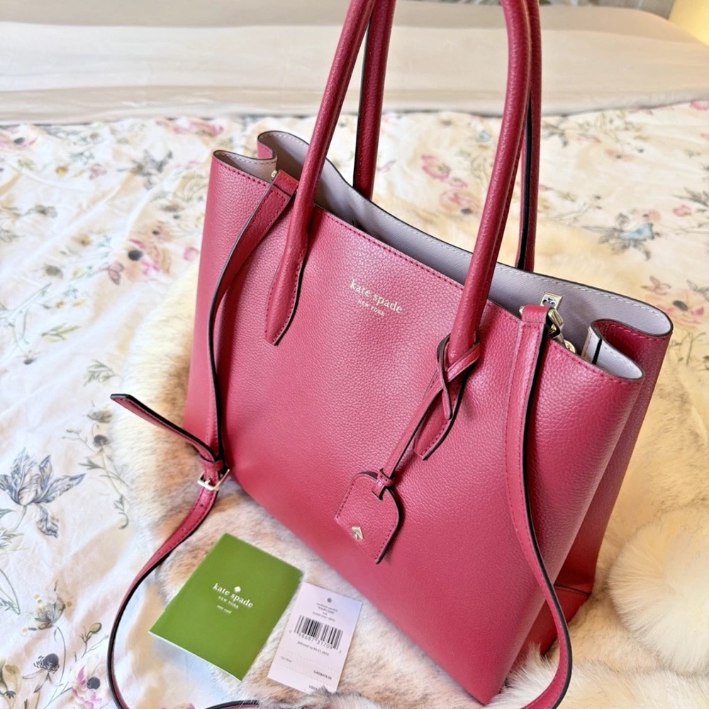 Kate Spade Red Leather Tote Crossbody